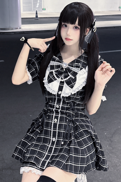 Ribbon Puff Sleeve Top + Inner Pants