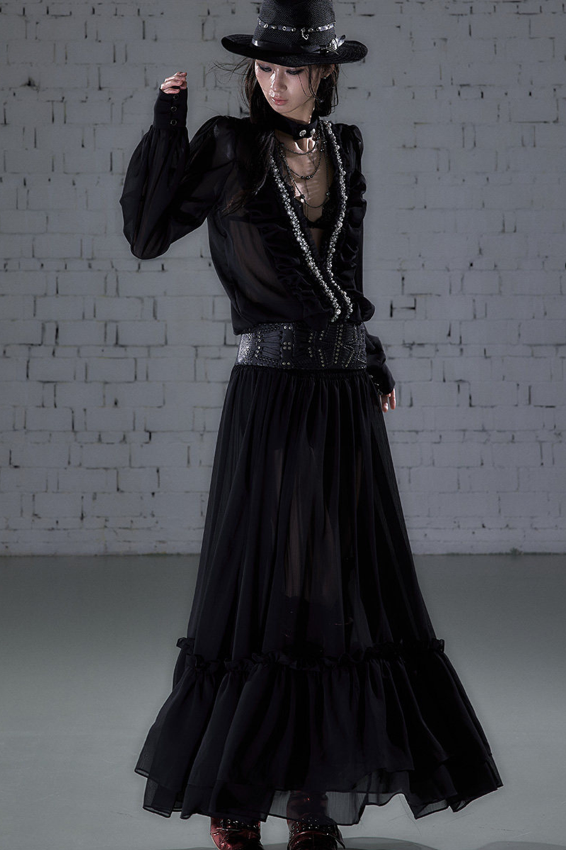 Modern Chiffon Y2k Long Dress