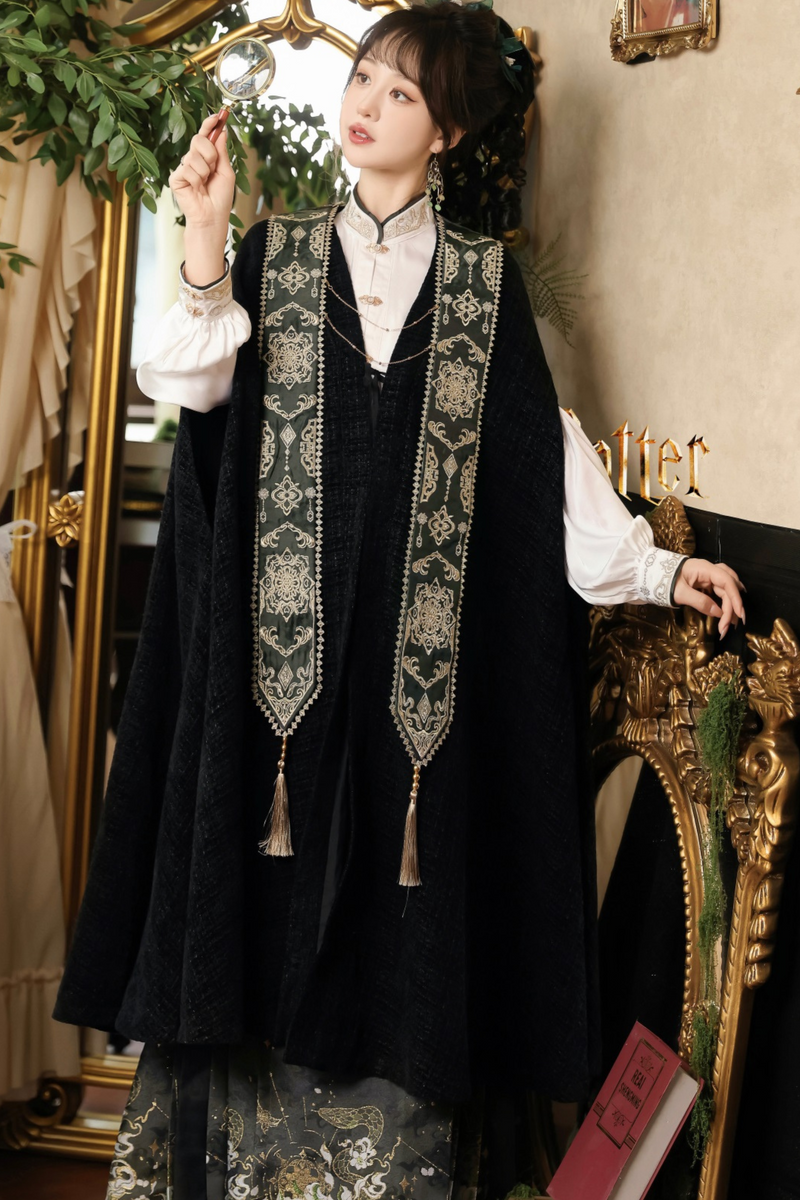 [pre-order] Dark Chinese-style Shirt + Cape + Skirt