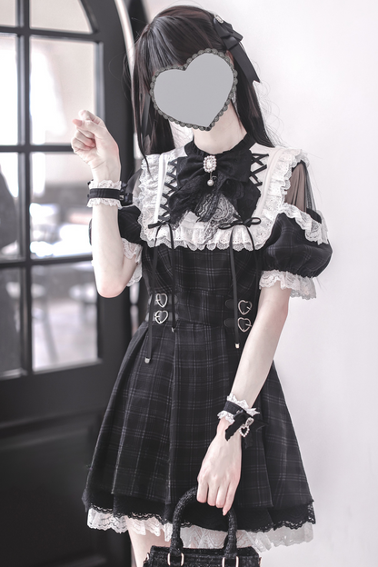 [pre-order] Angel Heart Checkered Dark Kawaii Dress