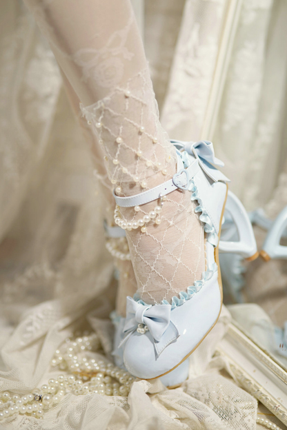 Heart Love Lollita Pearl Peach Heels