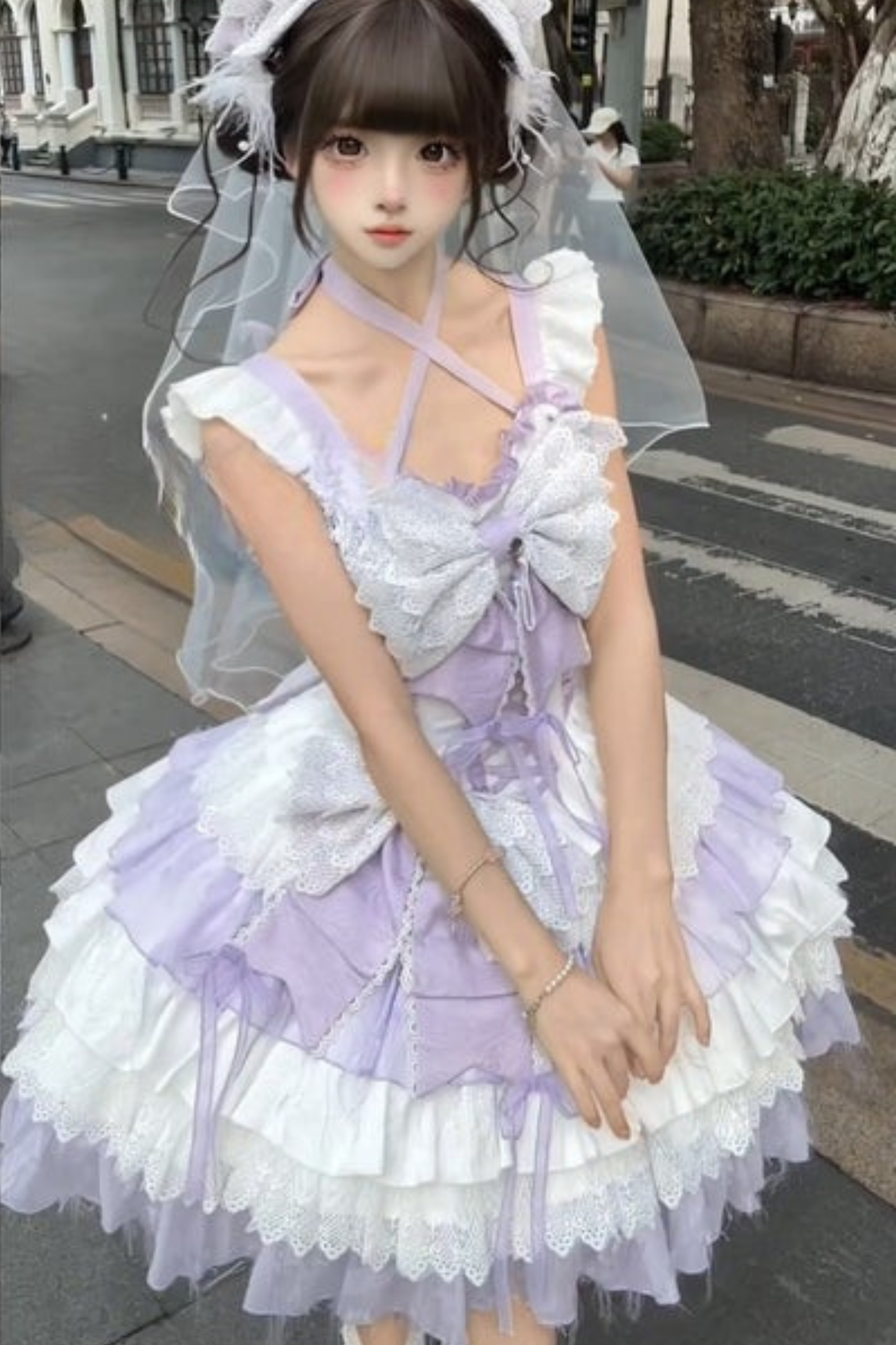 Angel Princess Jumper Skirt + Top + Veil + Hat + Hairband