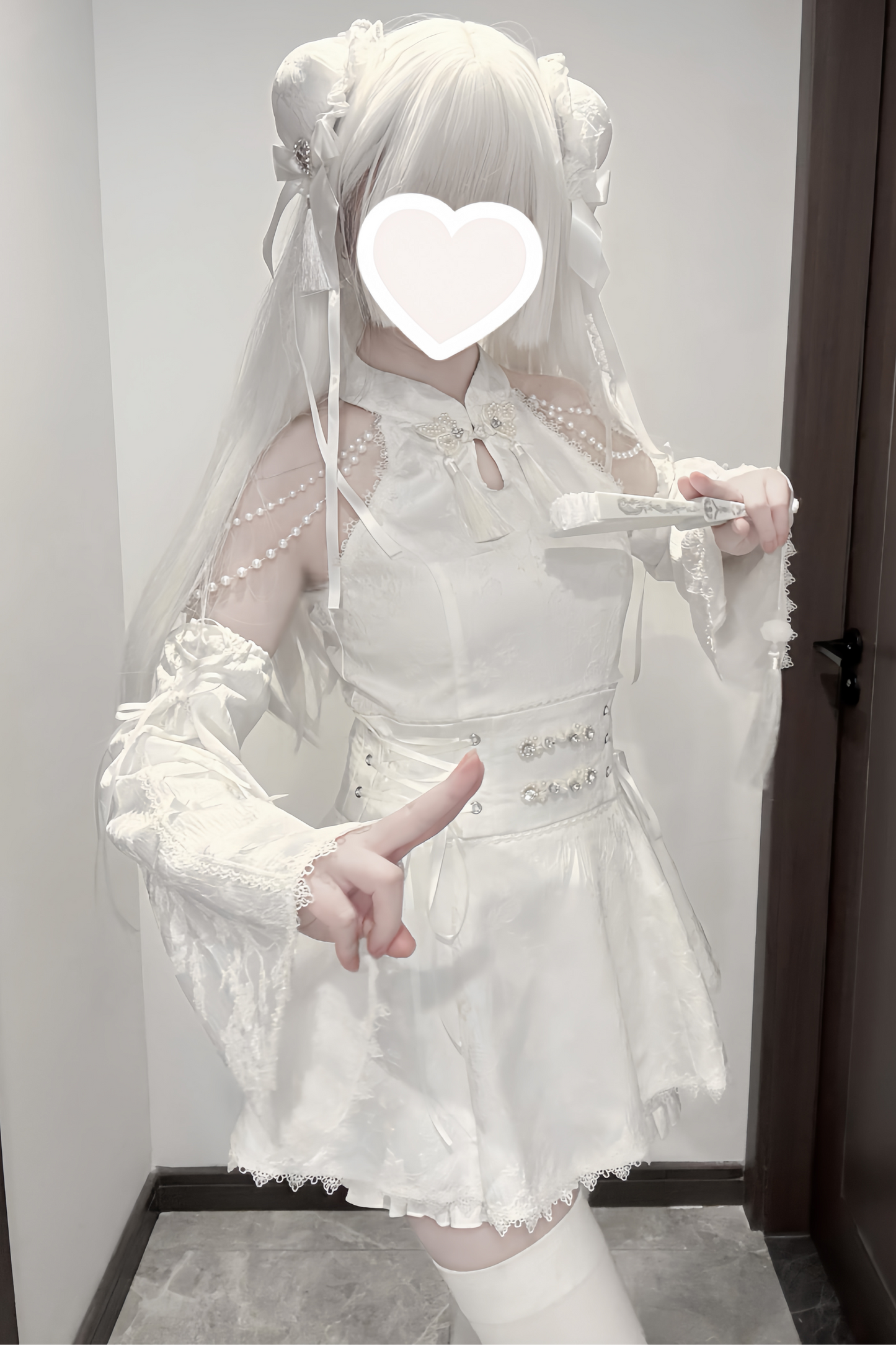 [reserved Item] Mine China Stand Top + Ruffle Pants + Accessories