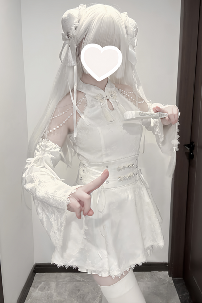 [reserved Item] Mine China Stand Top + Ruffle Pants + Accessories