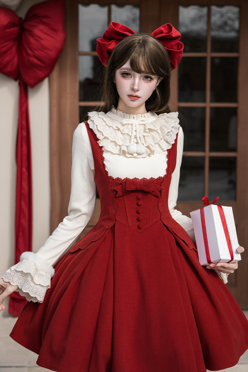 Velvet Rose Suspender Dress + Top + Bow