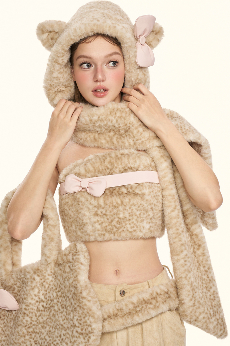 Little Milk Leopard Top + Pants + Hat + Belt