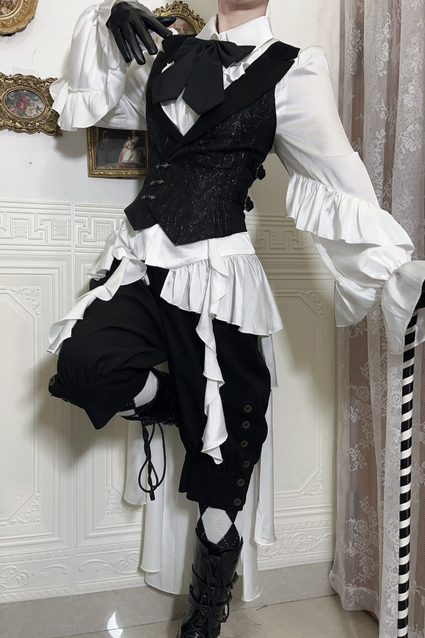 Trailing Shawl Prince Outfit Gothic Top