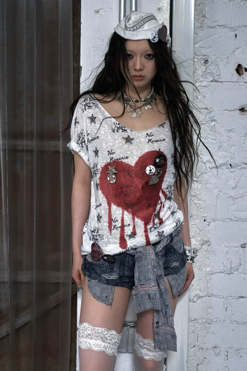 Y2k Tight Print Top
