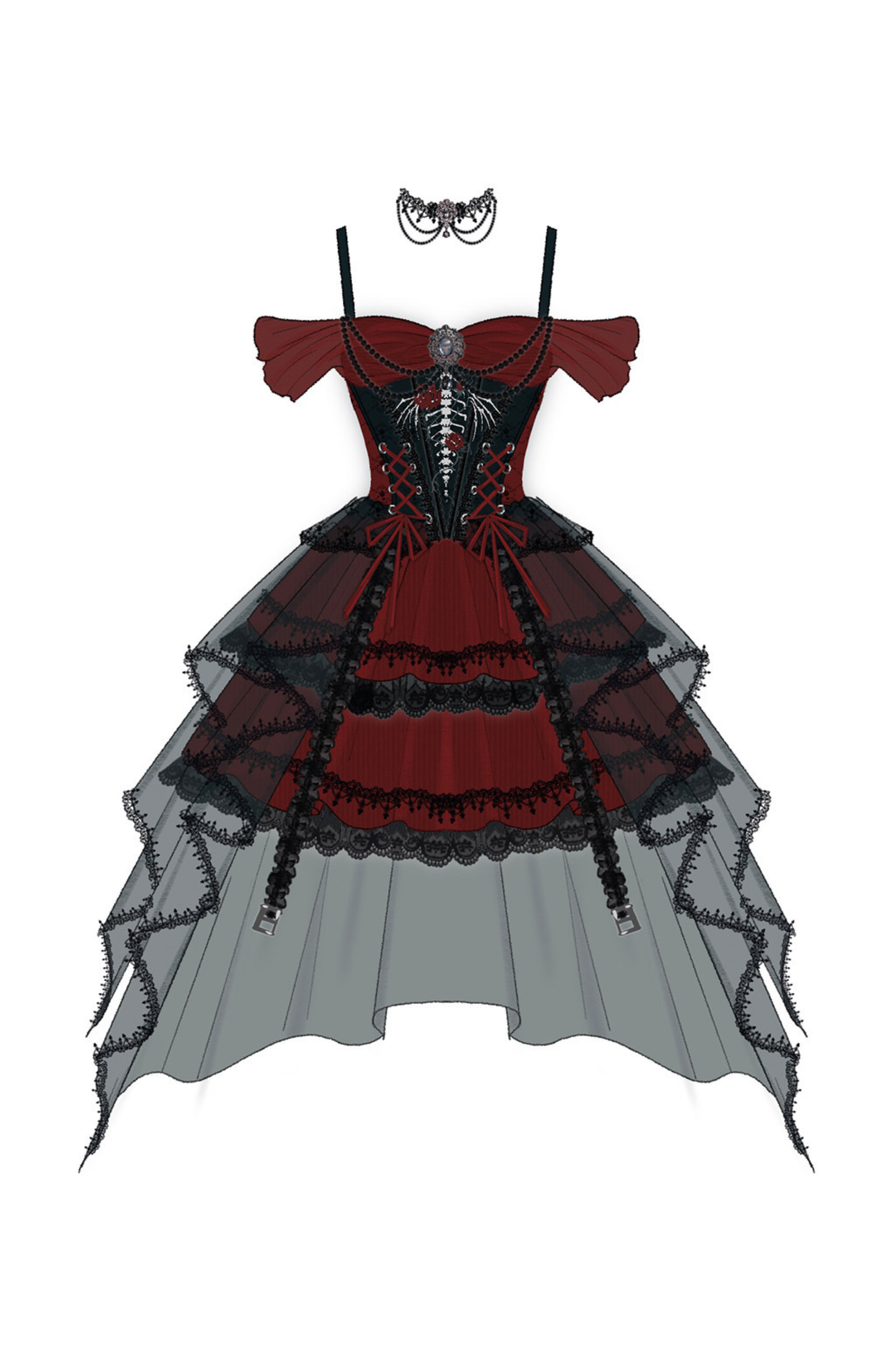 Dragonborn Gothic Dress + Necklace