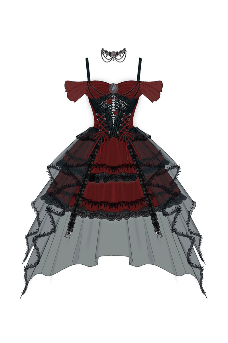 Dragonborn Gothic Dress + Necklace