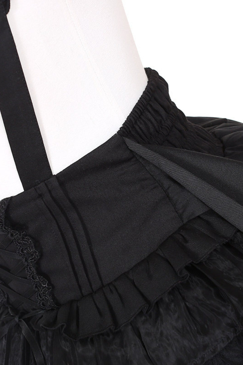 Holy Cross Flutter Sleeve Suspender Skirt + Shirt