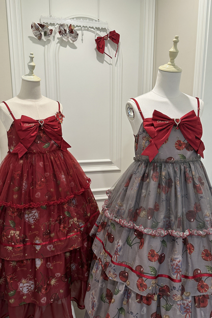 Retro Antique Cherry Sweet Lolita Dress + Jumper Skirt