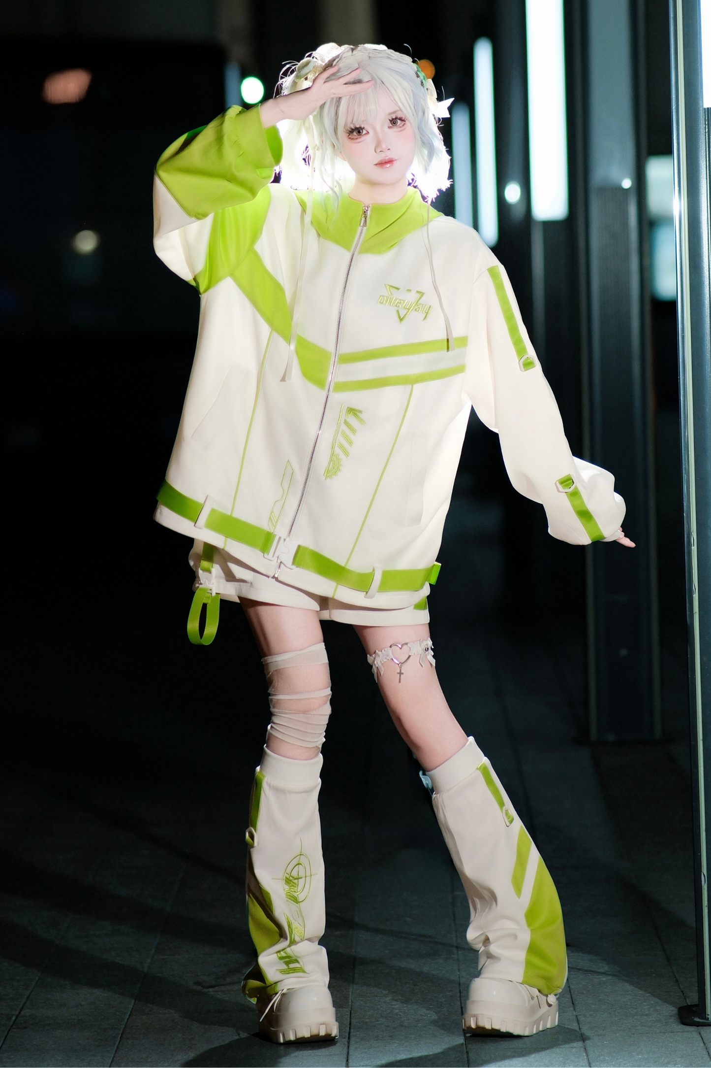 Cyber Subculture Jersey Jacket + Shorts + Leg Covers