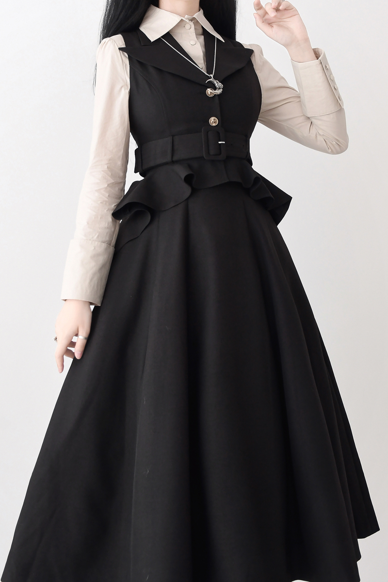 Umbrella Style Trailing Vest + Long Skirt + Short Skirt