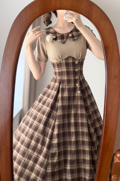 Retro Plaid Lolita Dress