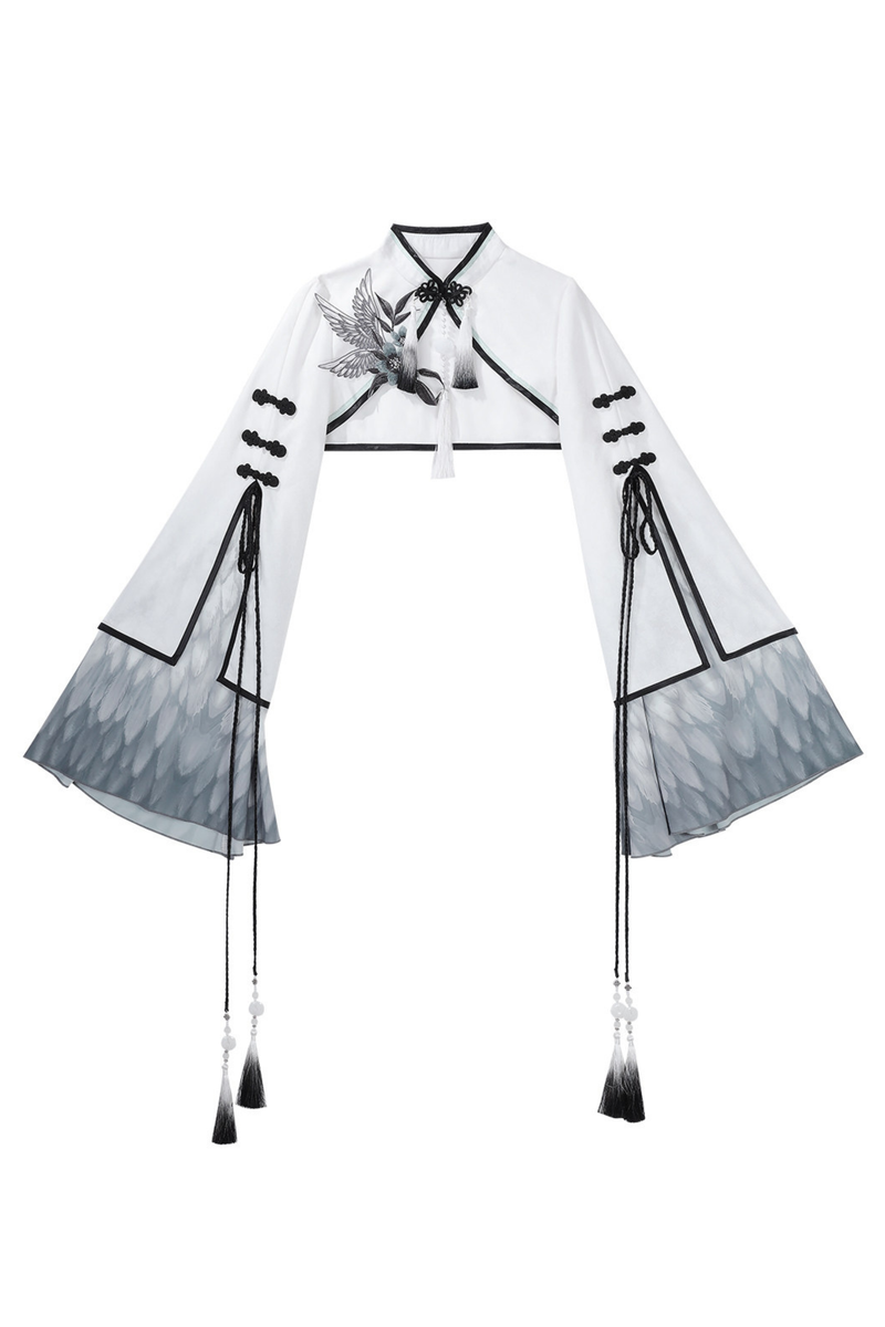 Chinese Big Sleeve Cape + Shirt + Long Skirt + Waist Belt + Chinese Top + Skirt + Camisole Dress + Leg Warmers