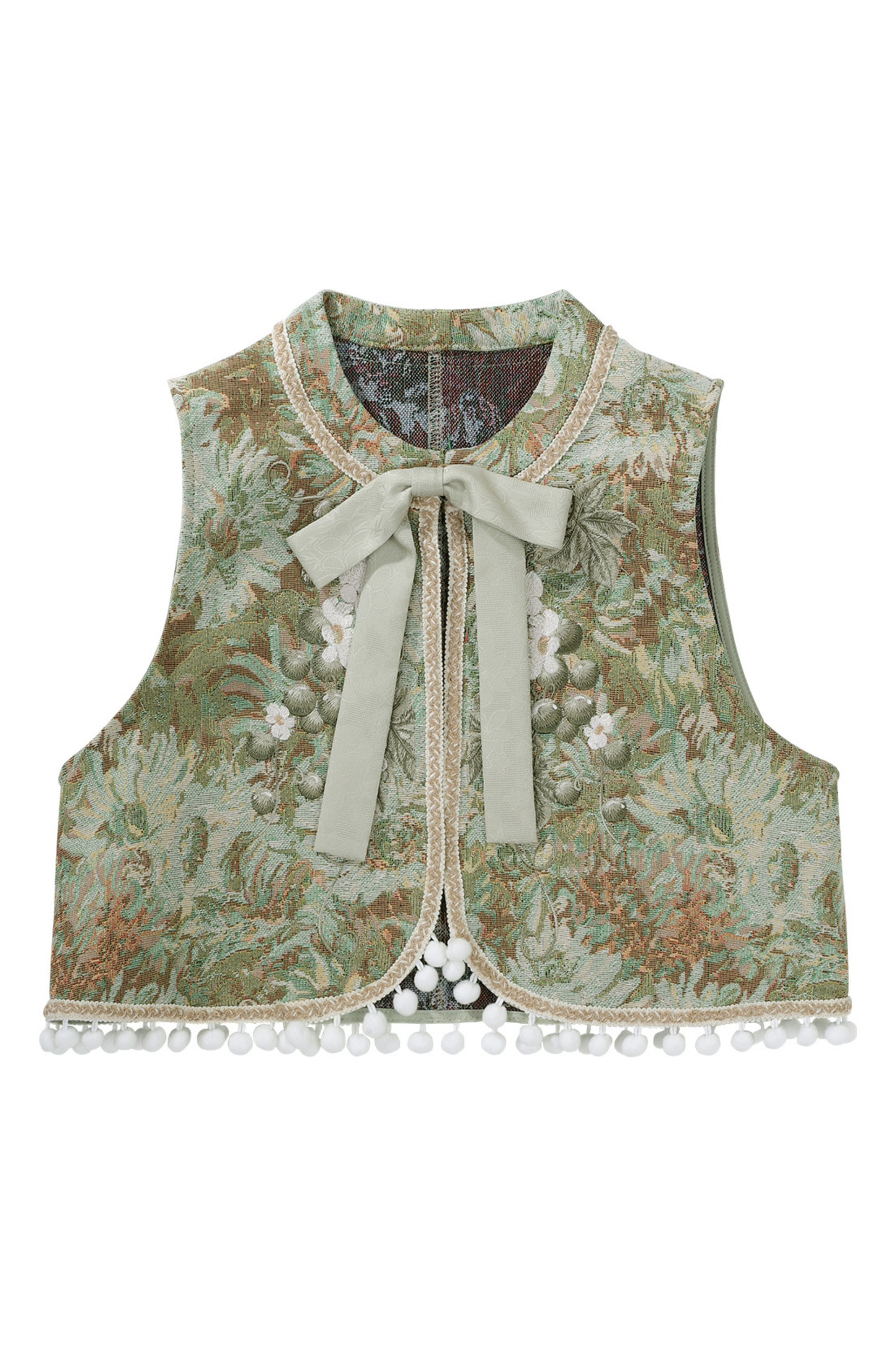 Forest Chinese-style Vest + Blouse + Skirt
