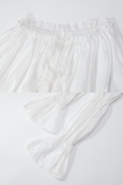 Heavy Shatin Drape Camisole Dress + Lace Asymmetric Shawl