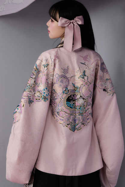 Sweet Chinese-style Jacket + Pleated Skirt + Accessories