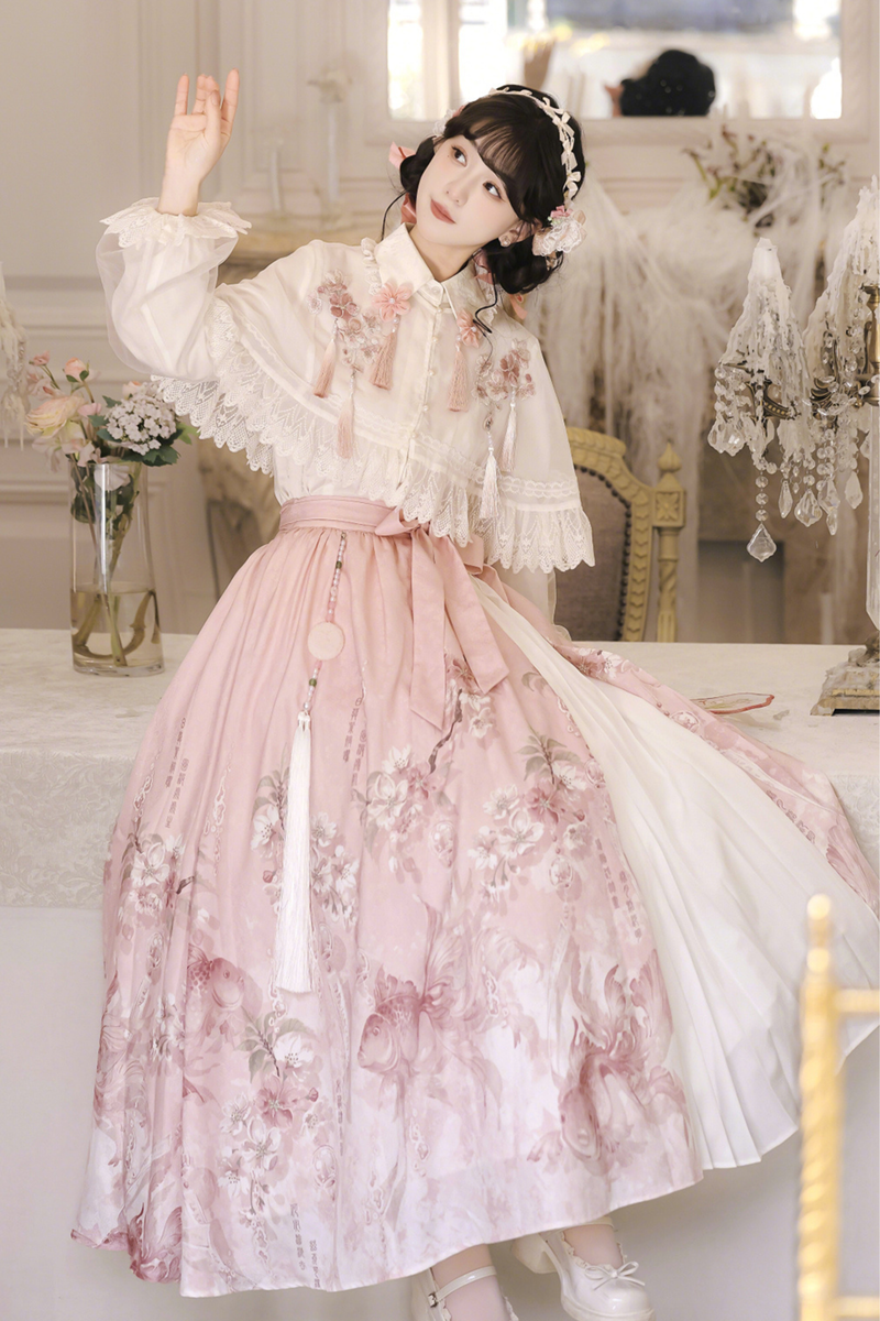 Sweet Flower Shawl + Blouse + Skirt