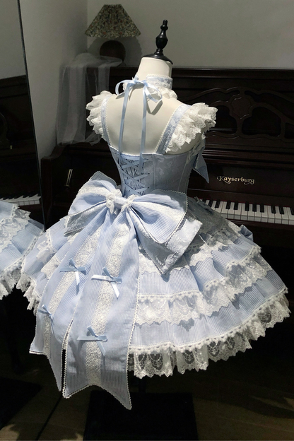 [pre-order] Princess Ballet Tiered Lolita Dress + Headband + Necklace + Sleeves + Tail