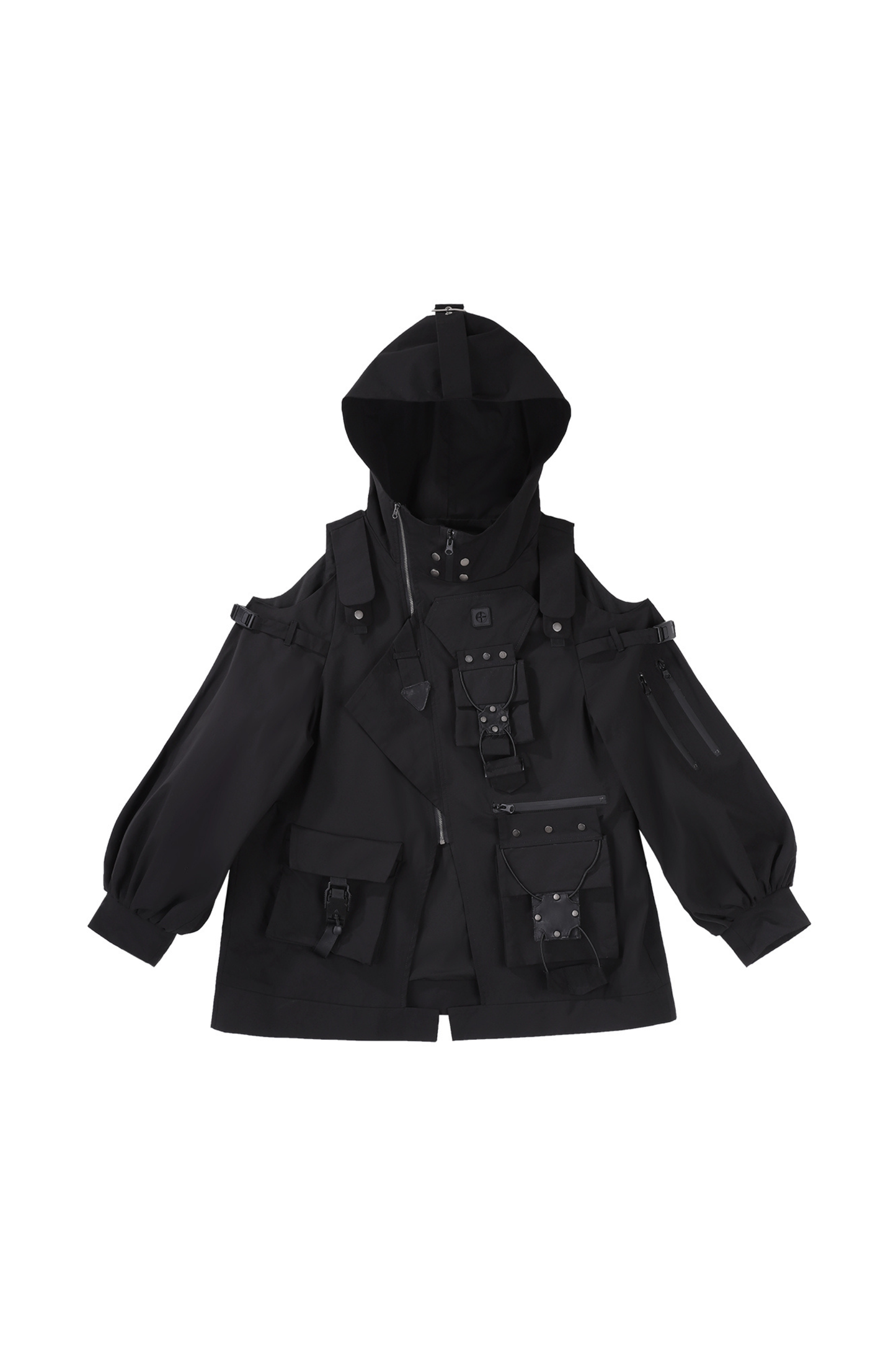 Dark Hooded Jacket + Shorts + Leg Covers