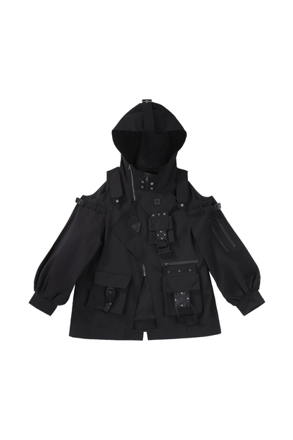 Dark Hooded Jacket + Shorts + Leg Covers
