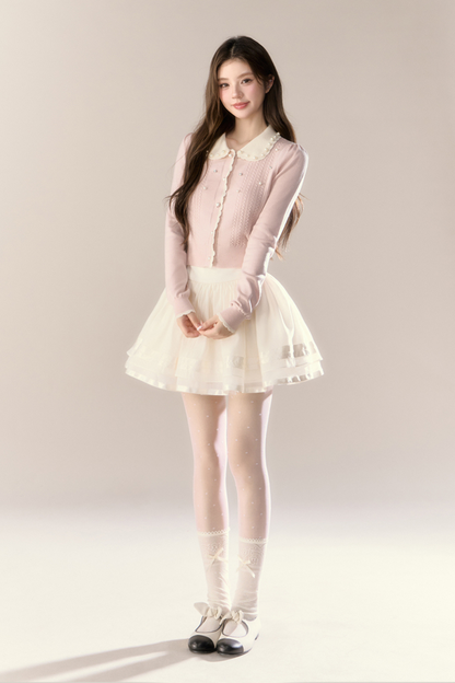 Sweet Island Doll Cardigan + Tight Skirt