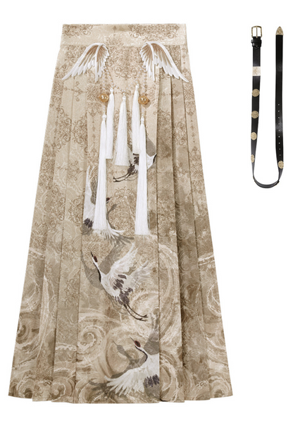 Retro China Blouse + Long Skirt