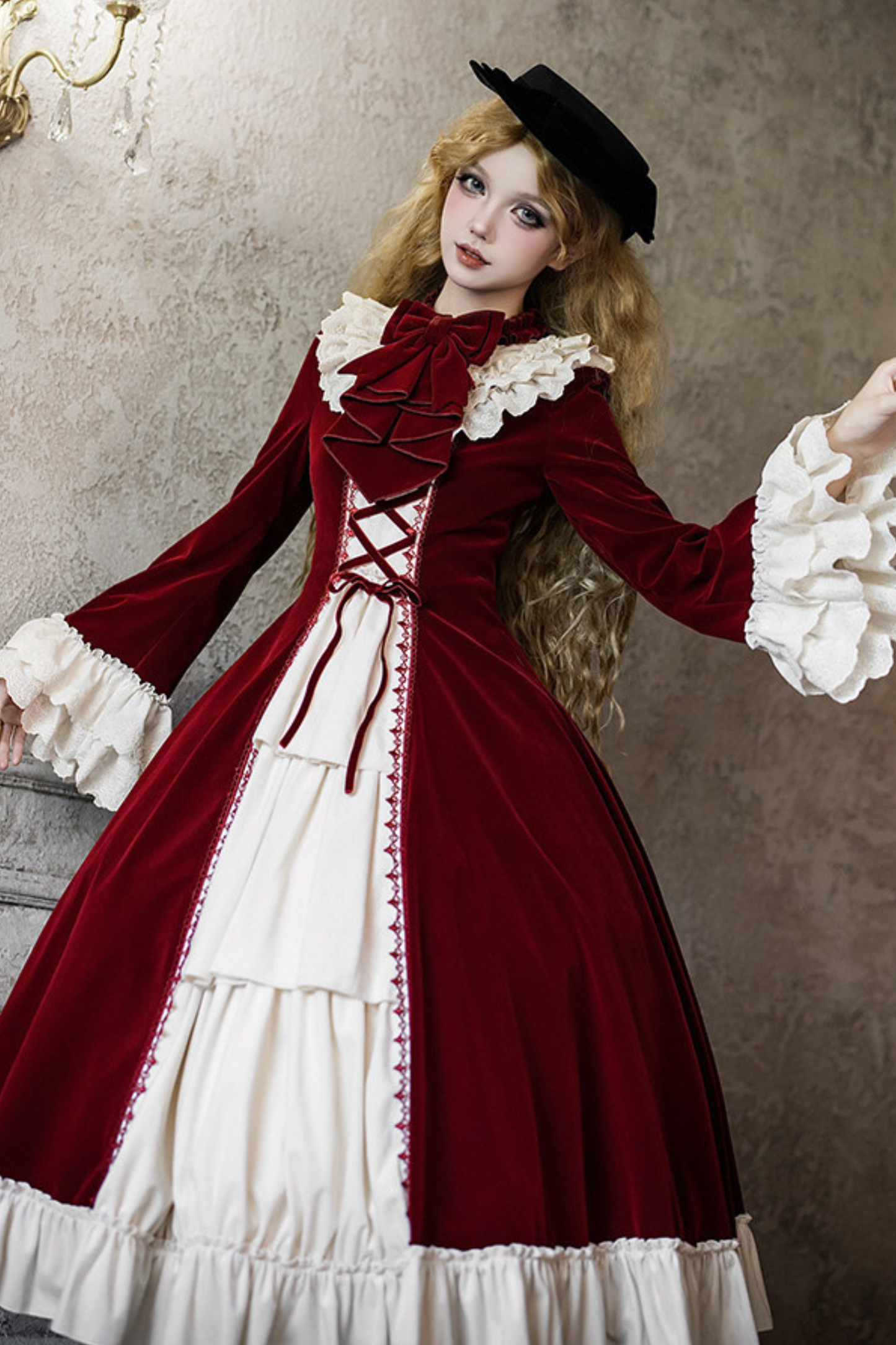 Classical Dress + Collar + Ribbon + Hat