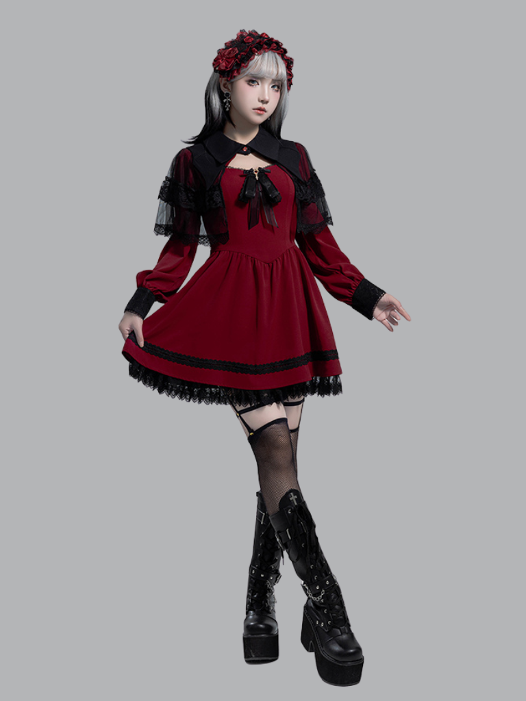 Vampire Princess Sp Dress + Corset Tulle Lace Skirt