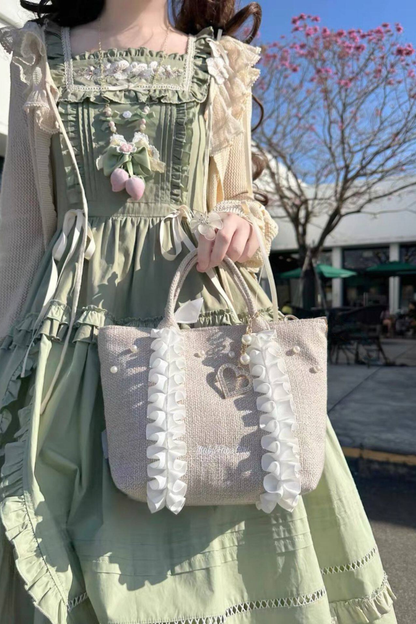 Sweetheart Pearl Ruffle Bag