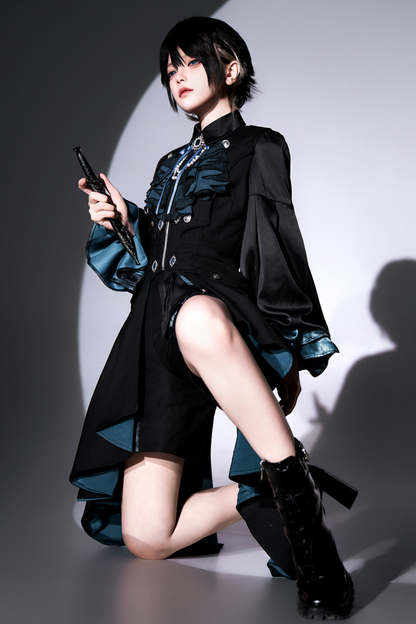 Dark Mode Asymmetric Jacket + Dress + Pants
