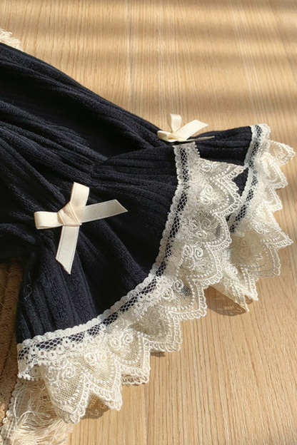 Lace Trim Knit Cardigan