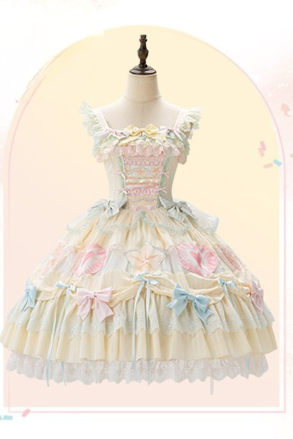 [pre-order] Slice Cake Lolita Dress + Jumper Skirt + Headband + Clip + Hat