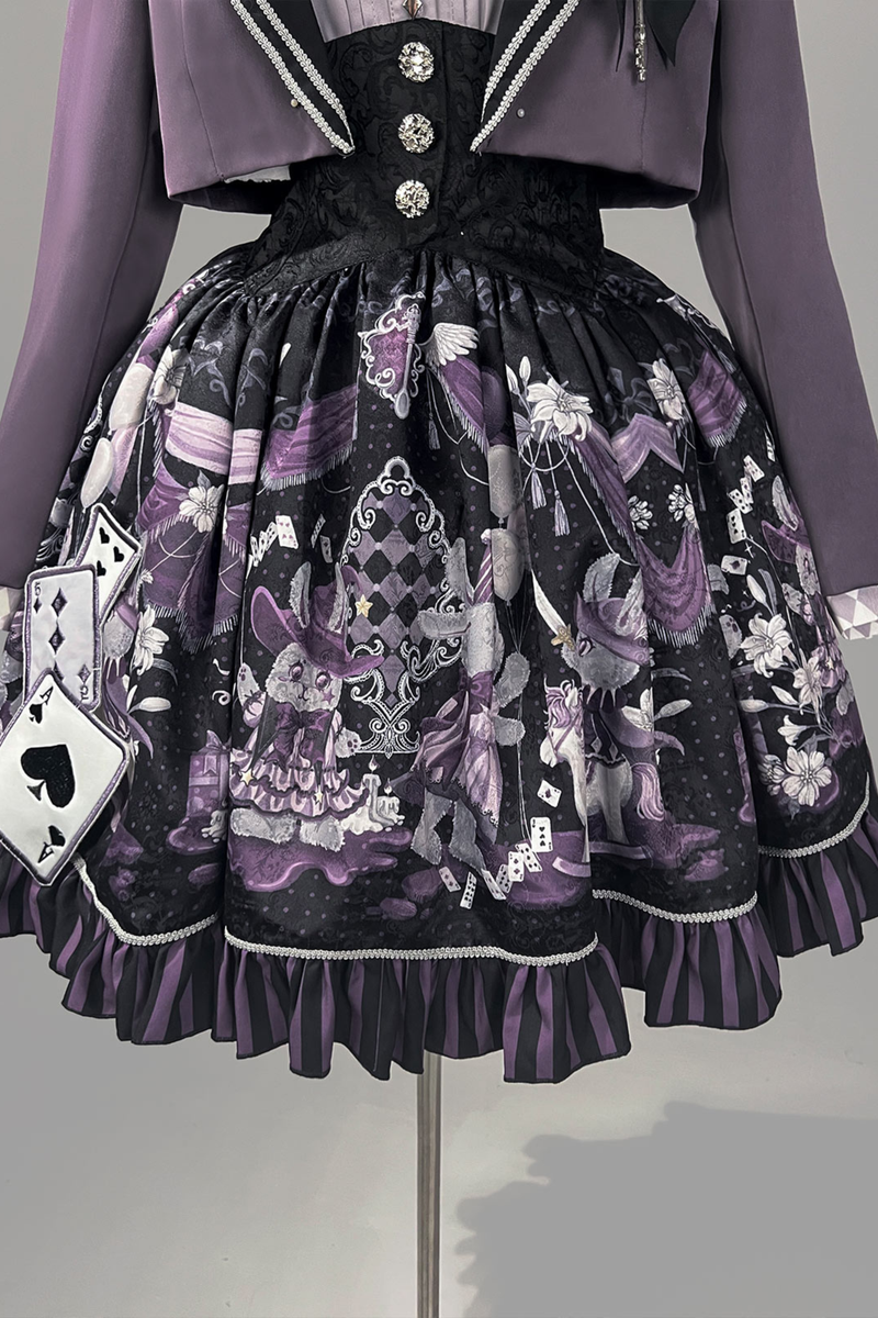 Night Alice Magic Theater Lolita Skirt + Shirt + Short Jacket