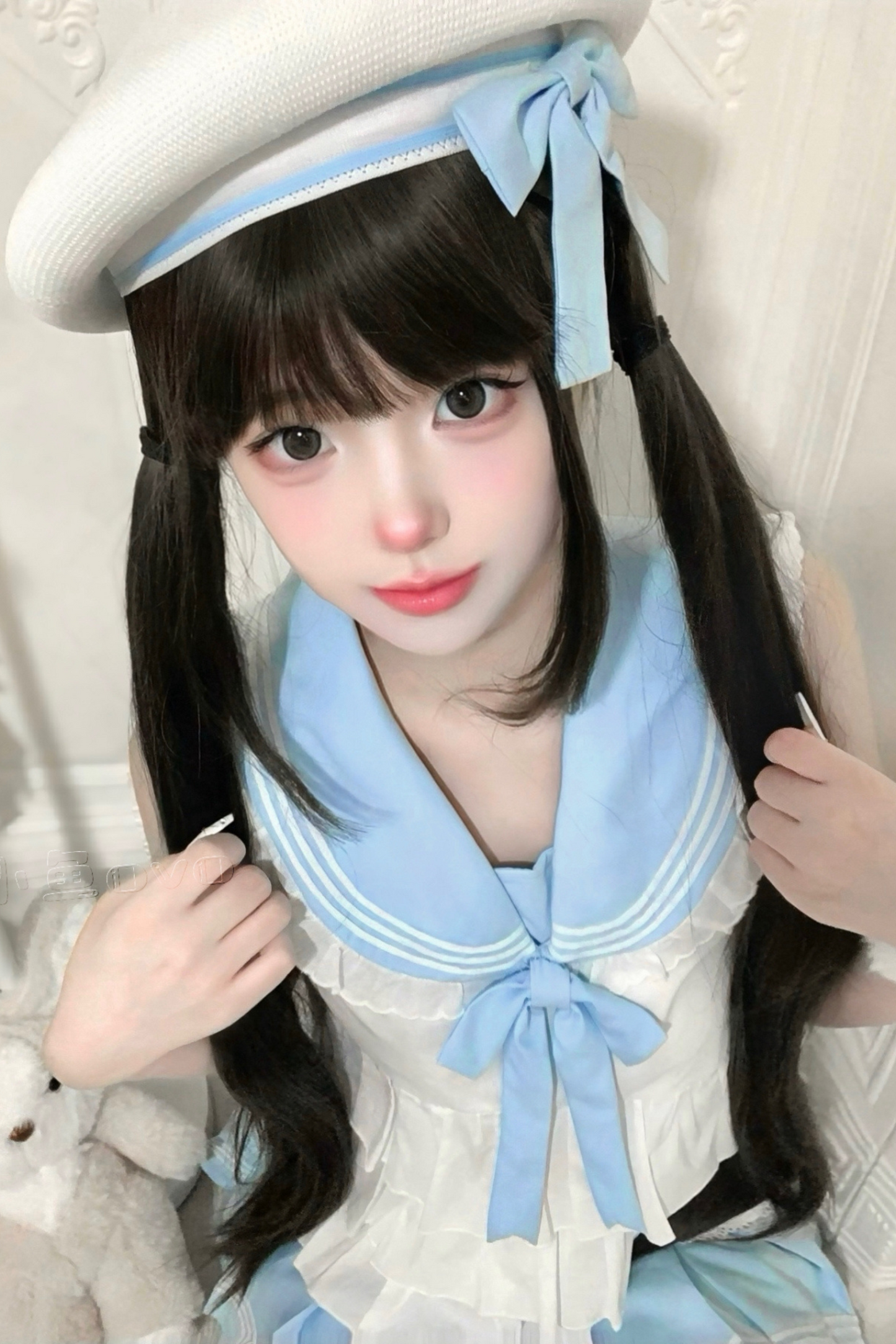 Sailor Ribbon Marine Top + Pleated Layered Skirt