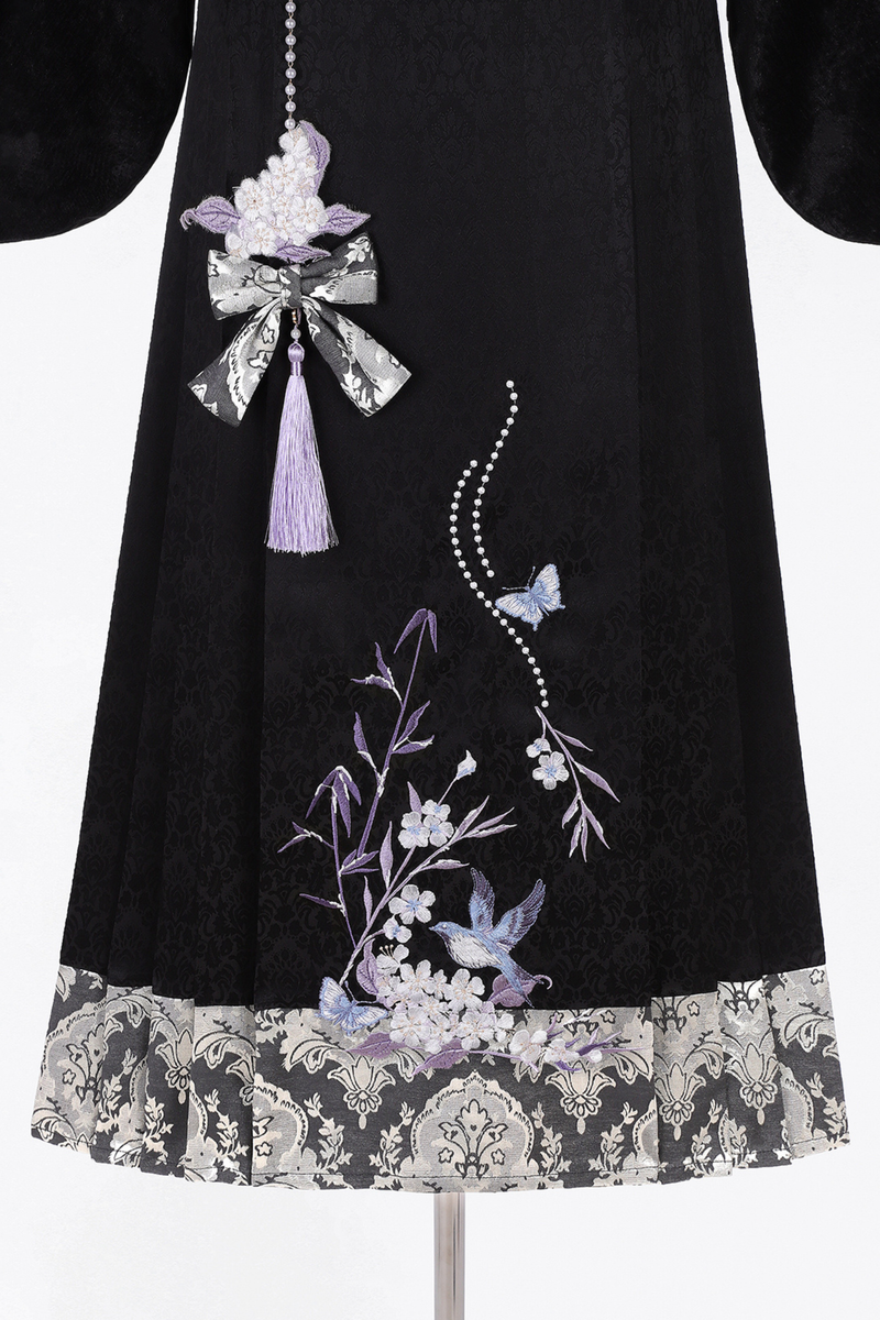 Dark Knight Chinese-style Top + Vest + Skirt