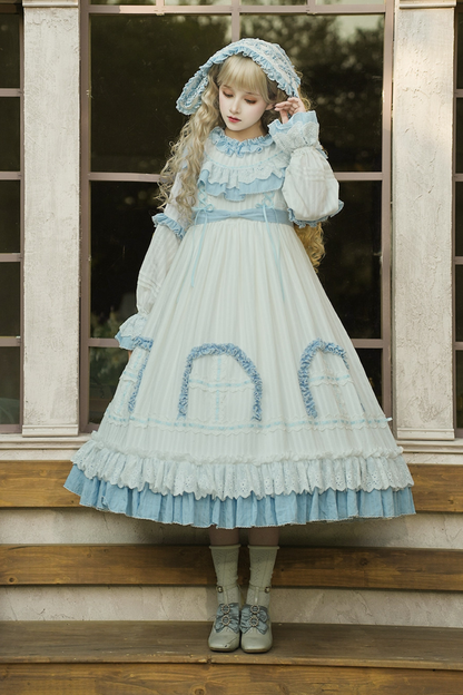Rabbit Twin Blue Lolita Dress + Rabbit Headband