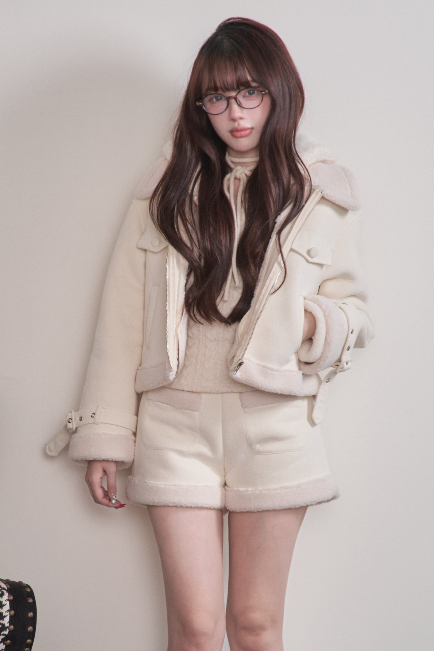Fur Short Coat + Shorts