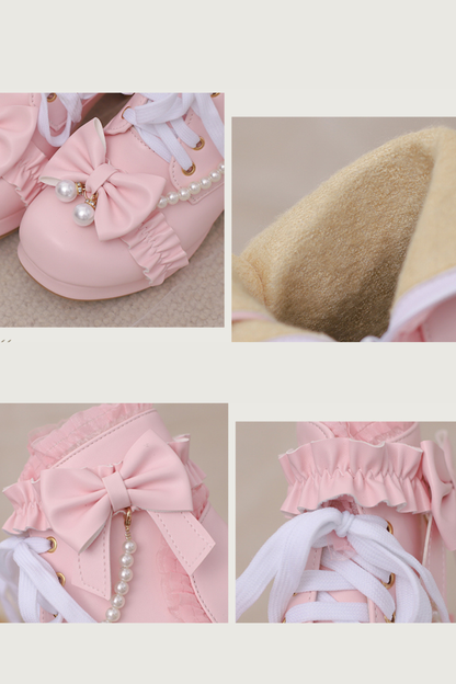 Pearl Ribbon Sweet Lolita Boot