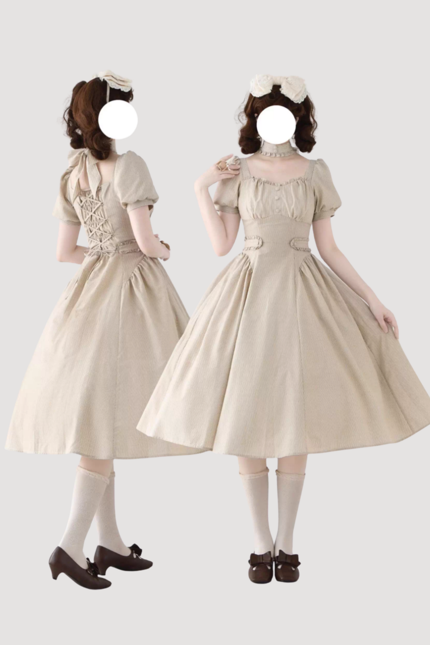 [pre-order] Retro French Classic Cotton & Linen Striped Dress