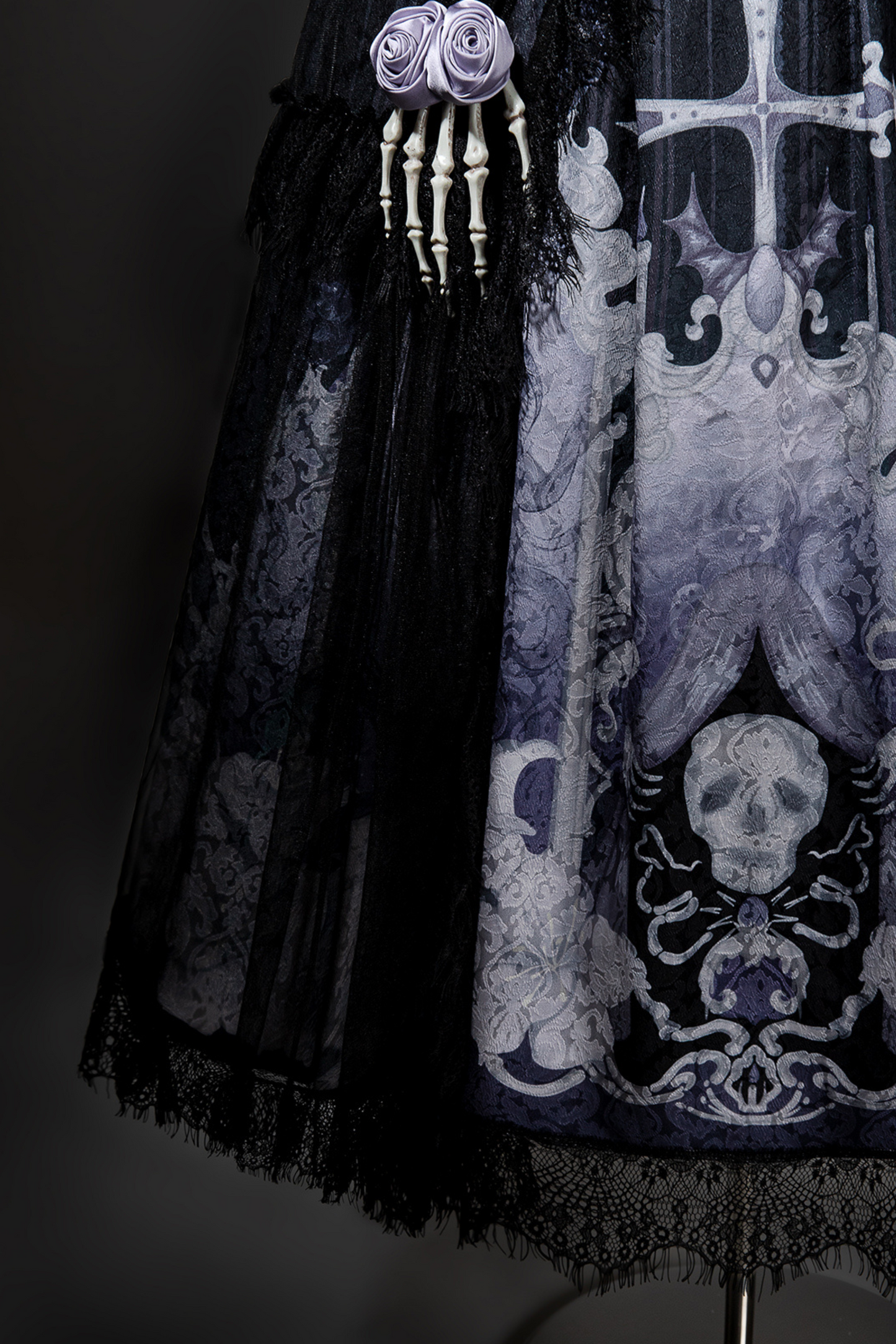 Gothic Style Dark Camisole Top + Dark Skull Skirt