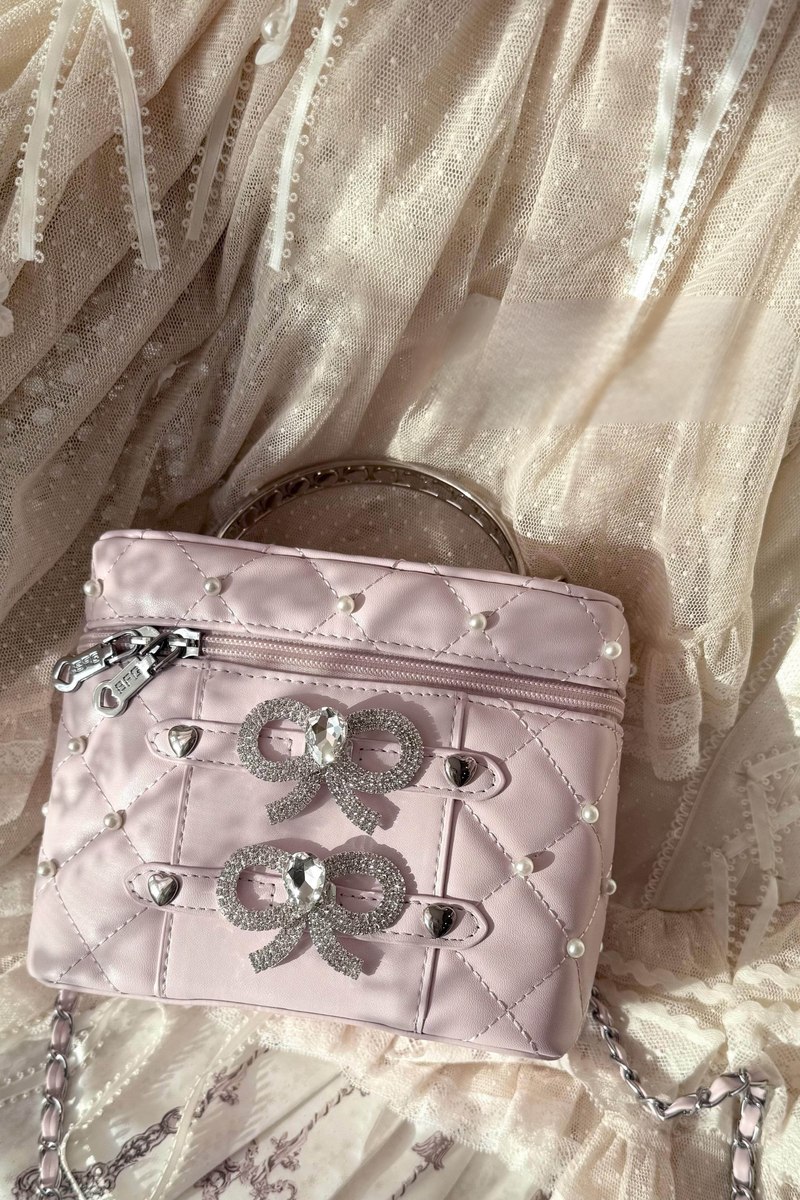 Pearl Rhinestone Lace Box Bag