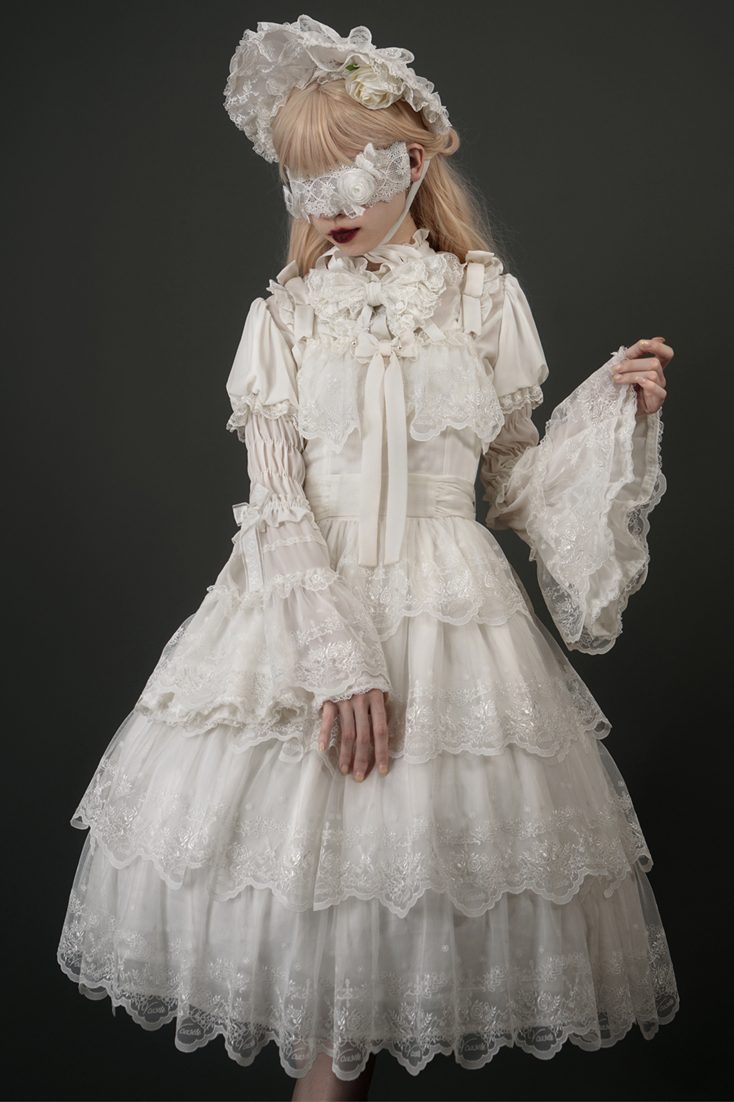 Flower Banquet Princess Sleeve Shirt + Ruffle Lolita Dress