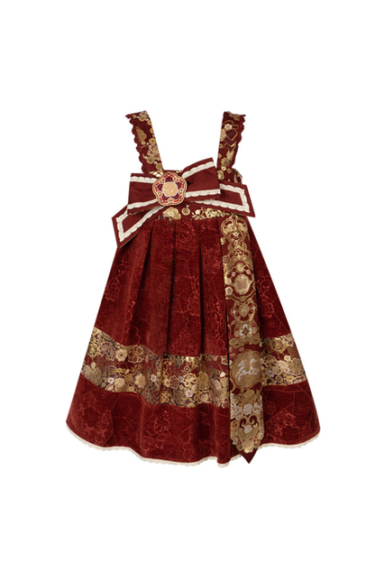Velvet Dark Red Dress + Top + Jacket + Accessories