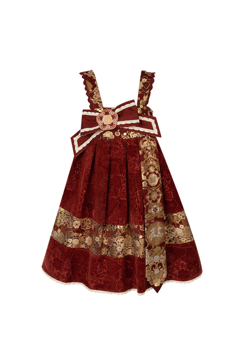 Velvet Dark Red Dress + Top + Jacket + Accessories
