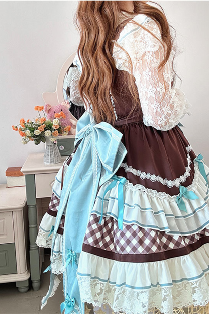 Heart Suspender Tiered Dress + Headpiece + Tail