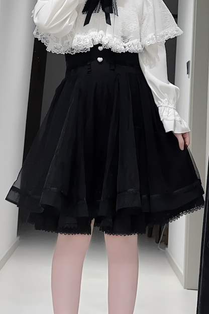 Fur Hooded Mantle + Tops + Skirt