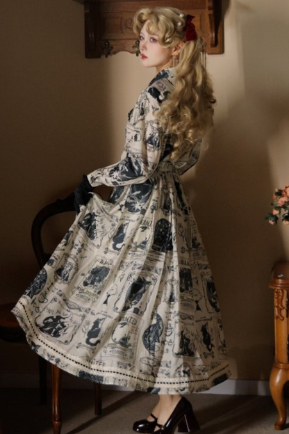 Lantern Sleeve Ribbon Handsome Blouse